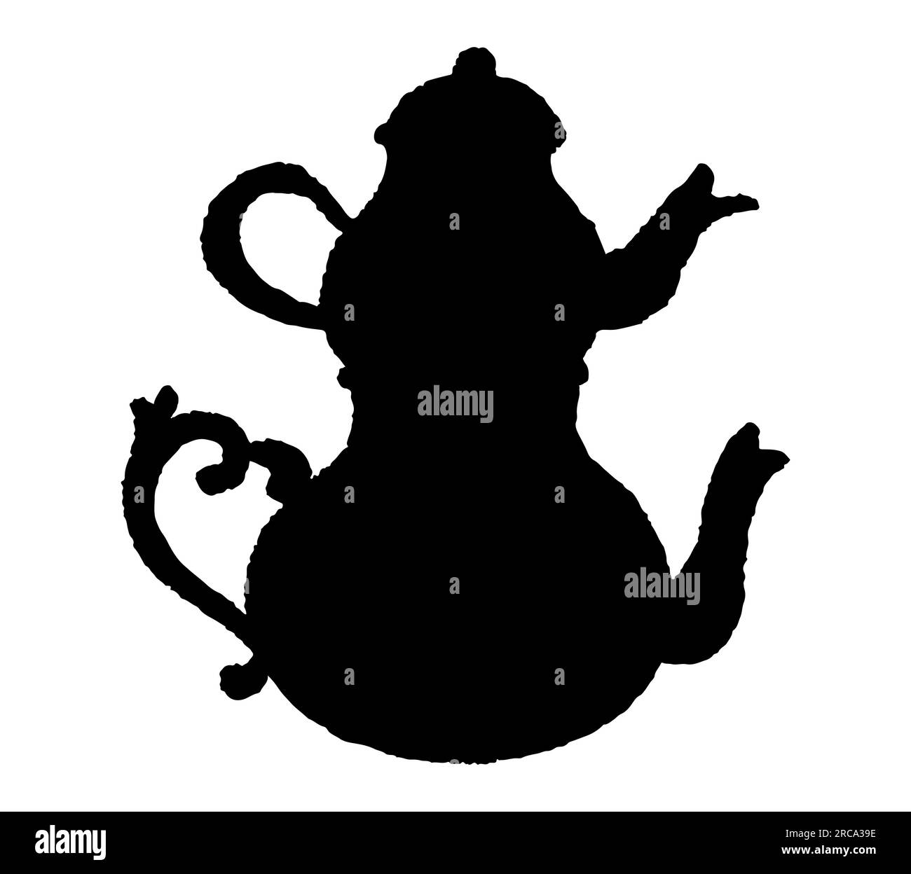 Black silhouette of a Turkish Teapot, çaydanlık, vector illustration isolated on white background Stock Vector