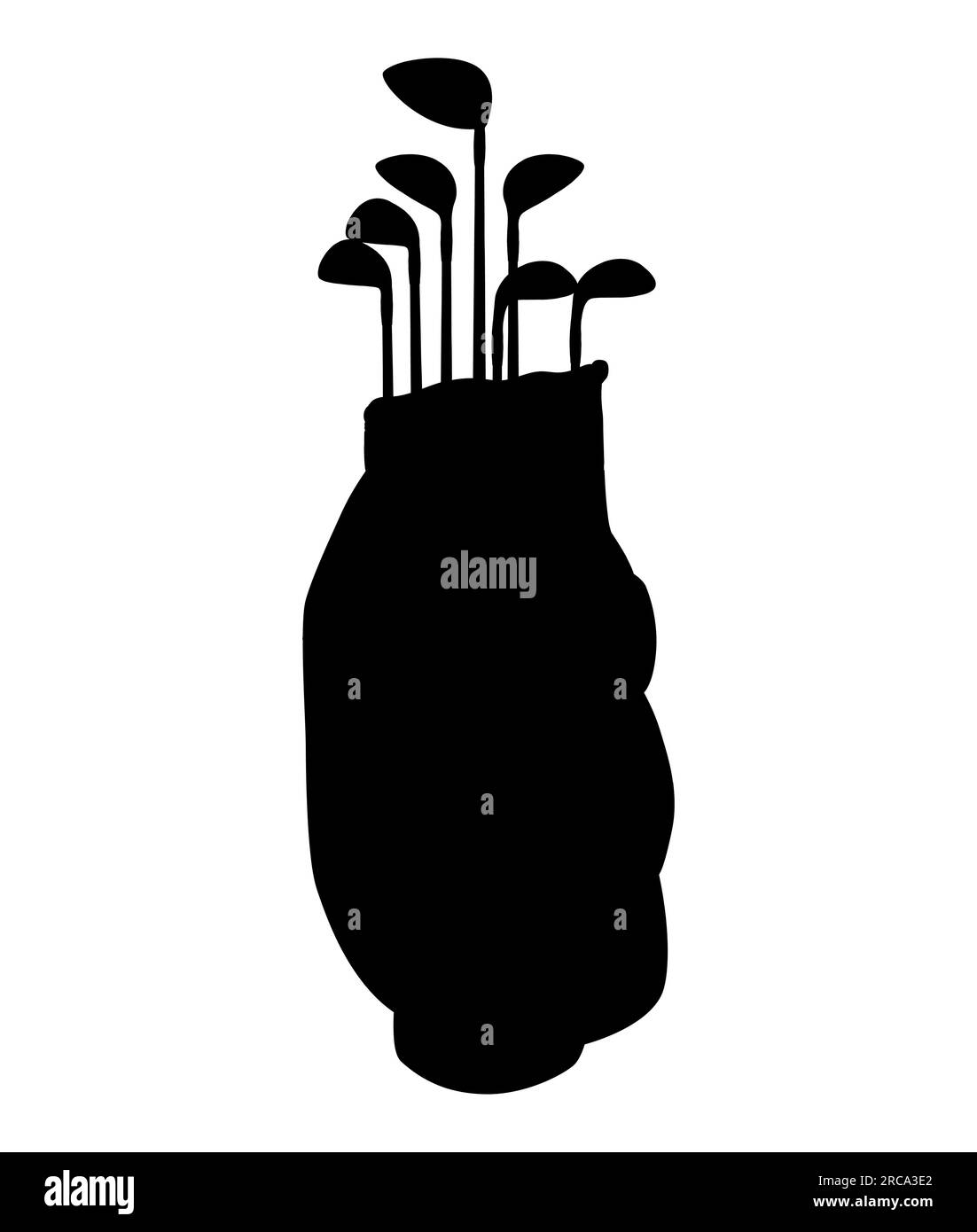 Black silhouette of a Golf bag containing golf clubs for the game
