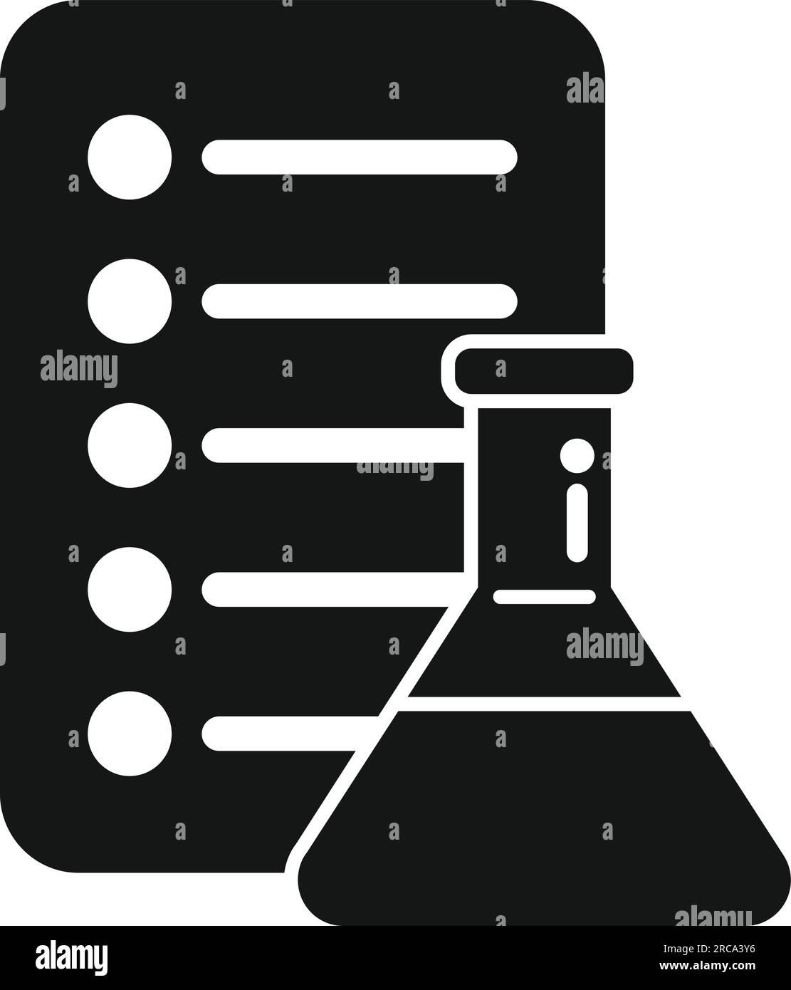 Flask test result icon simple vector. Positive lab. Hospital clinic ...