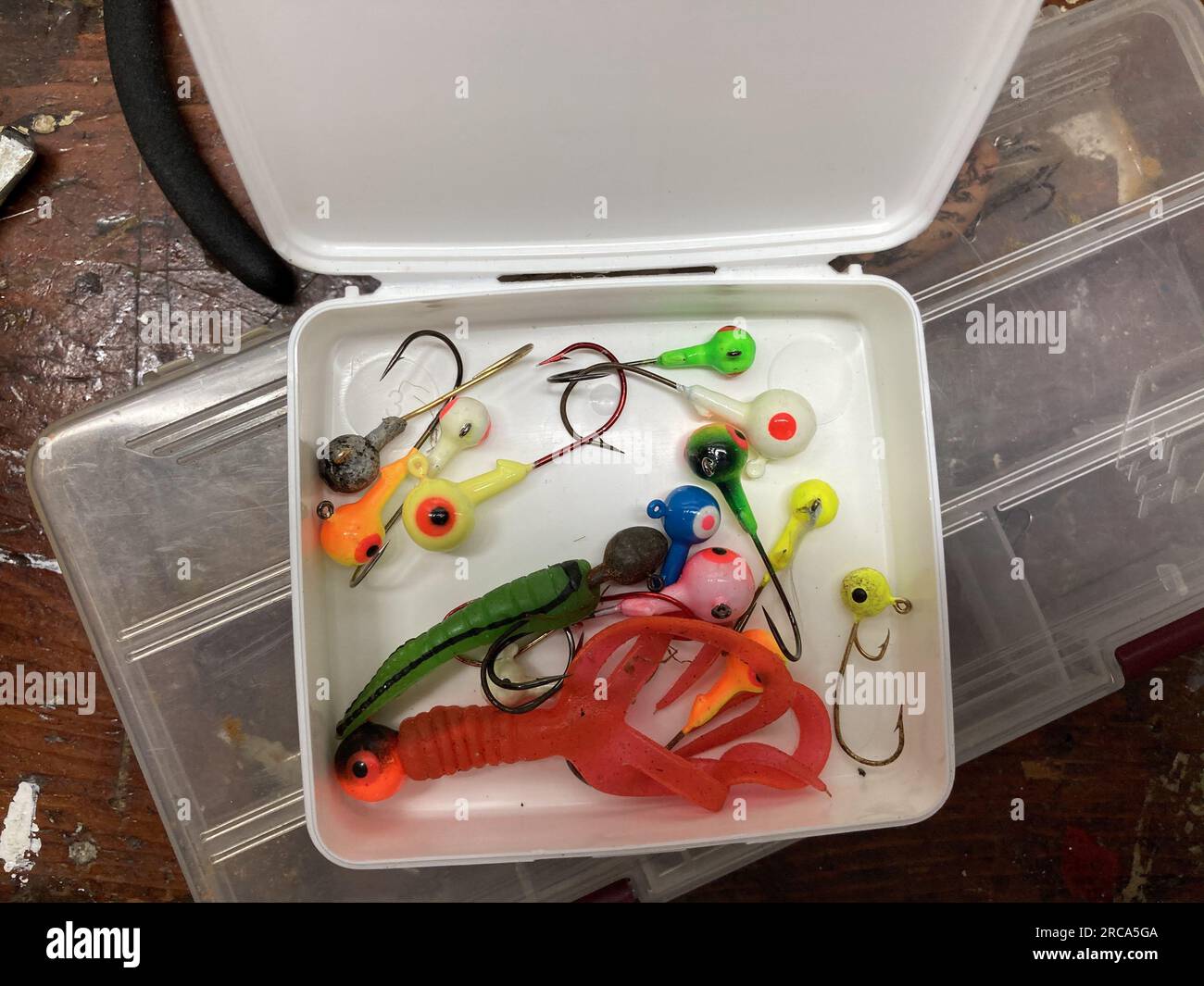 small box of fishing lures Stock Photo - Alamy