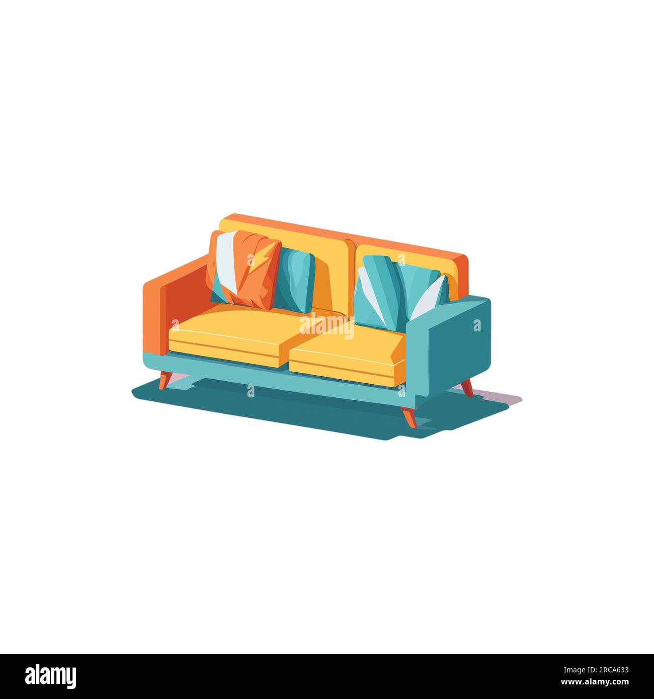 Modern Sofa Vector, Sofa illustration, furniture Vector Stock Vector
