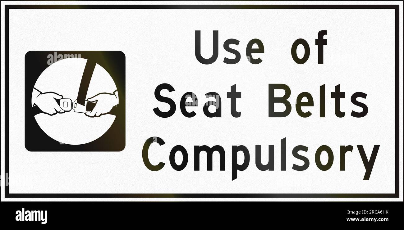 Guide Road Sign In Canada - Use of seat belts compulsory. This sign is ...