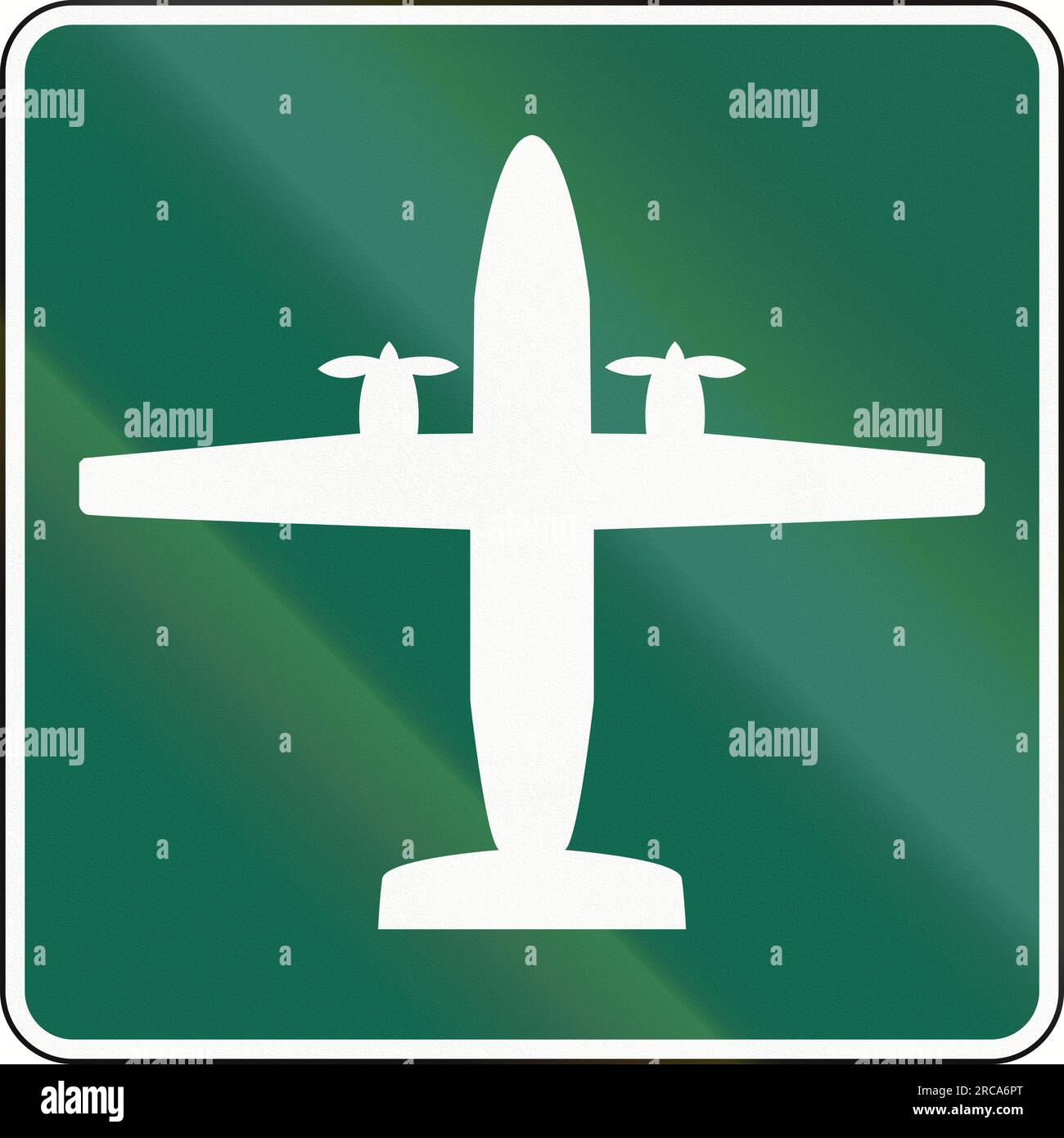 Secondary airport road guide sign in Canada. This sign is used in ...