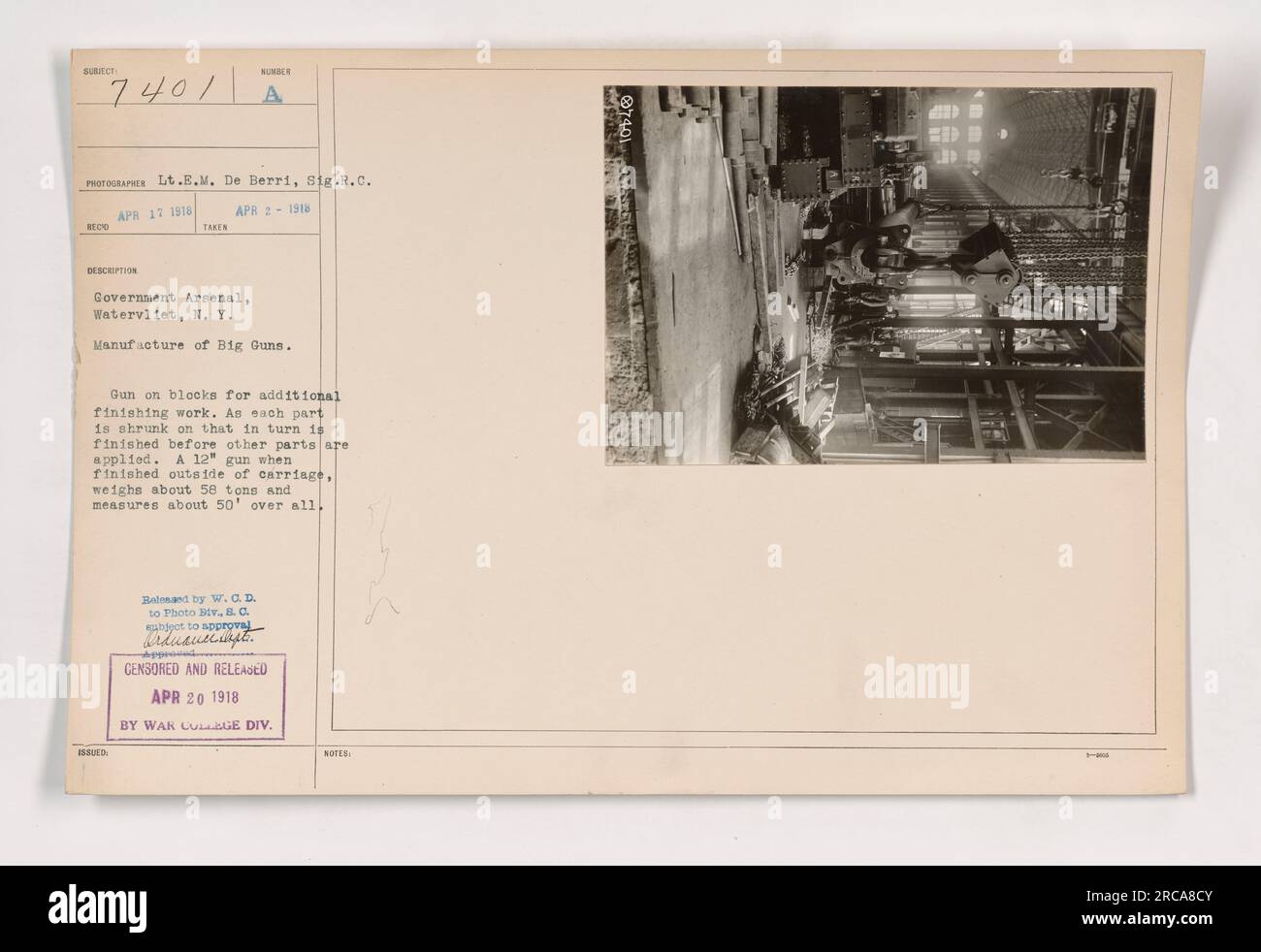 This photograph shows a gun on blocks at the government arsenal in ...