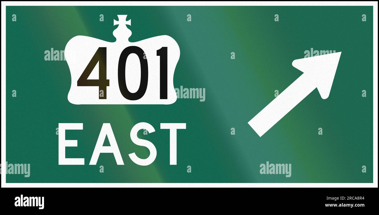 Guide road sign in Ontario, Canada Highway direction Stock Photo Alamy