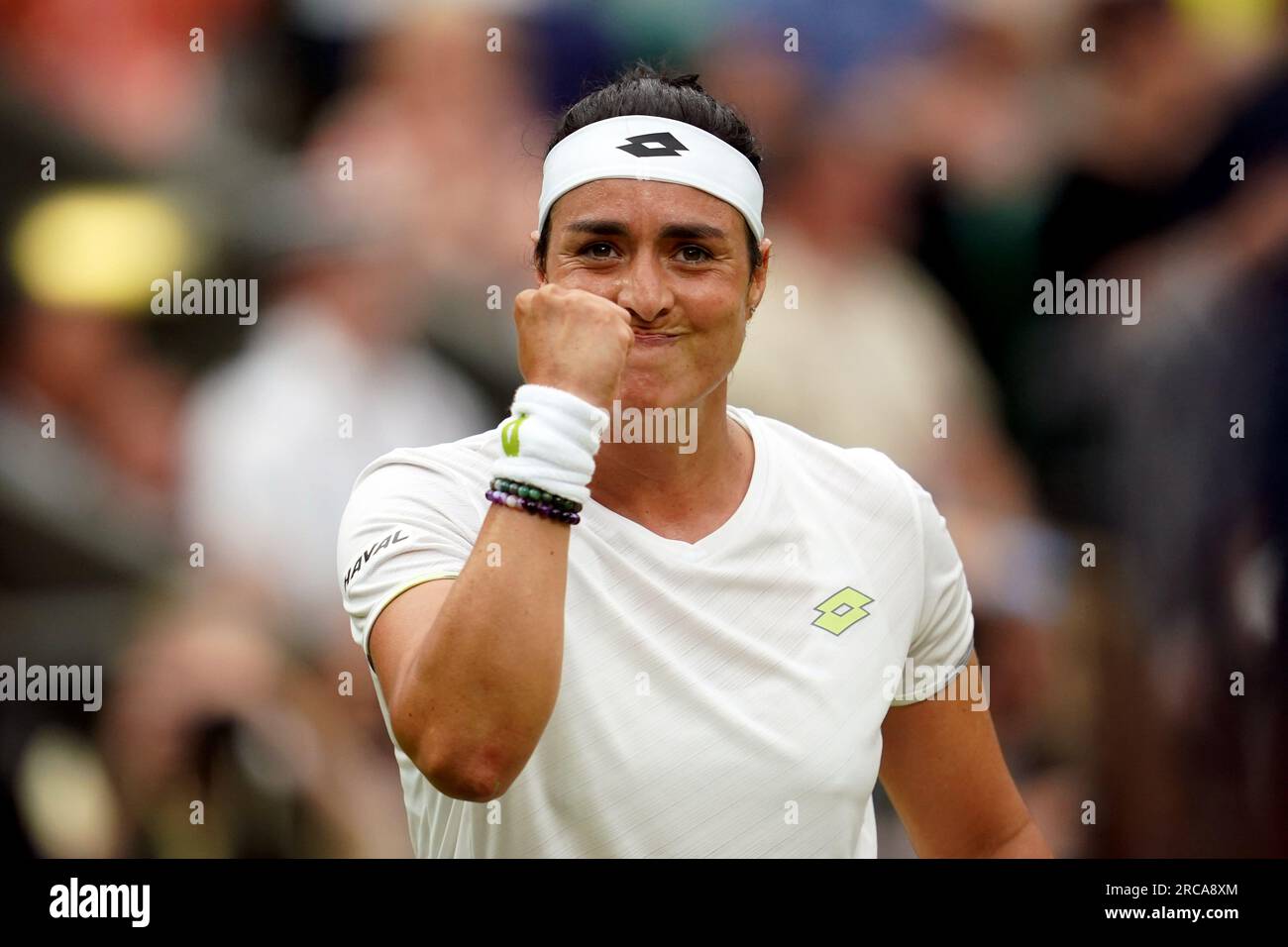 Ons Jabeur reacts during the Ladies Singles - Semi Final match against