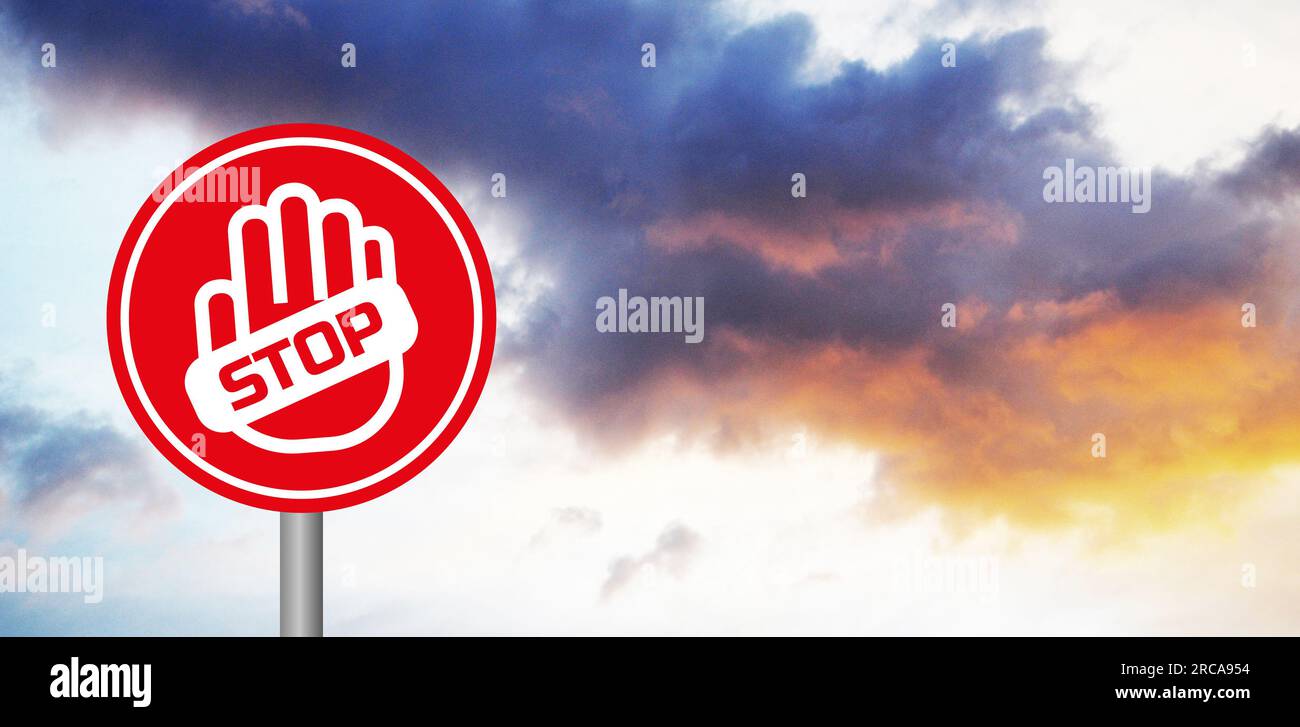stop sign on sky background Stock Photo - Alamy