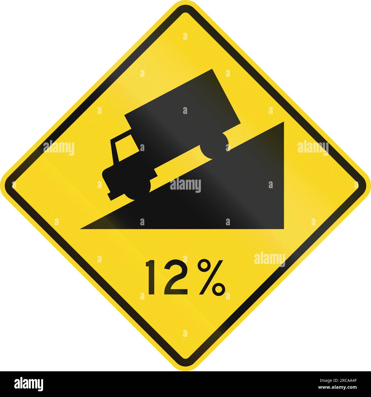 Canadian road warning sign - Hill or steep grade ahead. This sign is