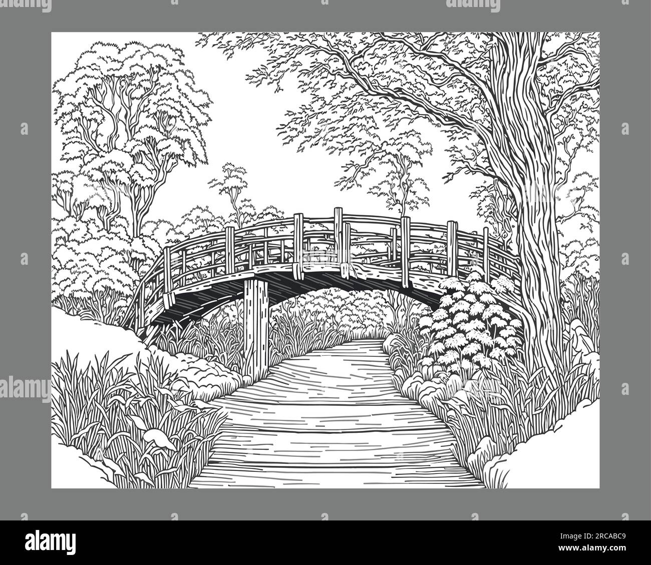 Wood Bridge Coloring Page