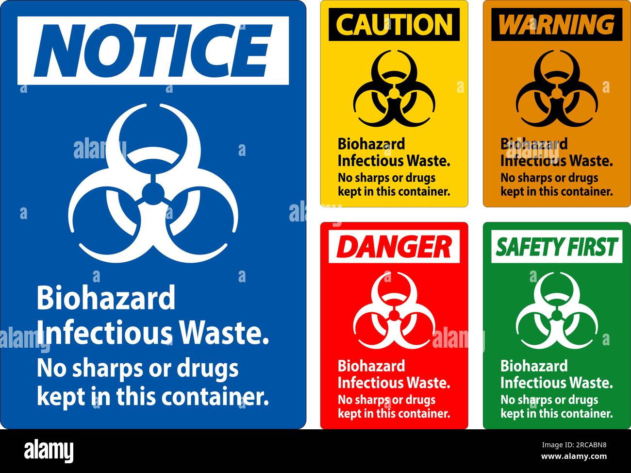 Warning Label Biohazard Infectious Waste, No Sharps Or Drugs Kept In