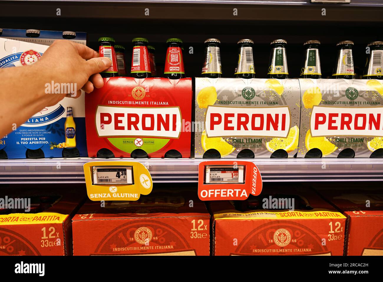 Peroni gluten free beer in a store Stock Photo