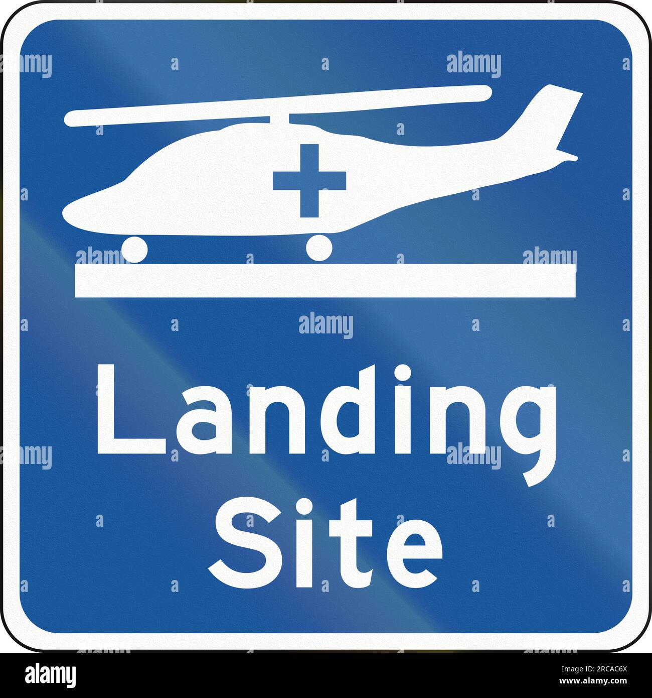 Road sign in Canada Helicopter Landing Site. This sign is used in