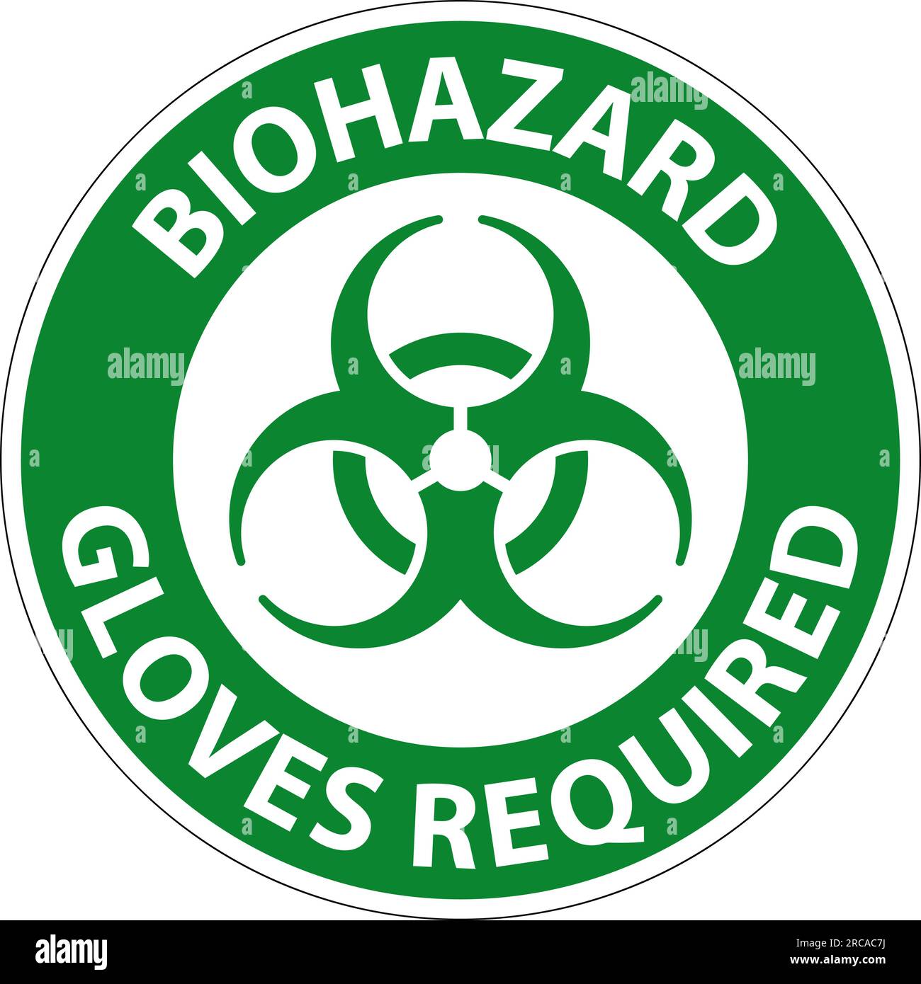 Biohazard Safety First Label Biohazard Gloves Required Stock Vector