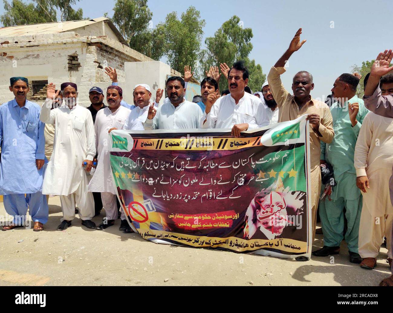 Members of All Pakistan Wapda Hydro Electric Workers Union are holding ...