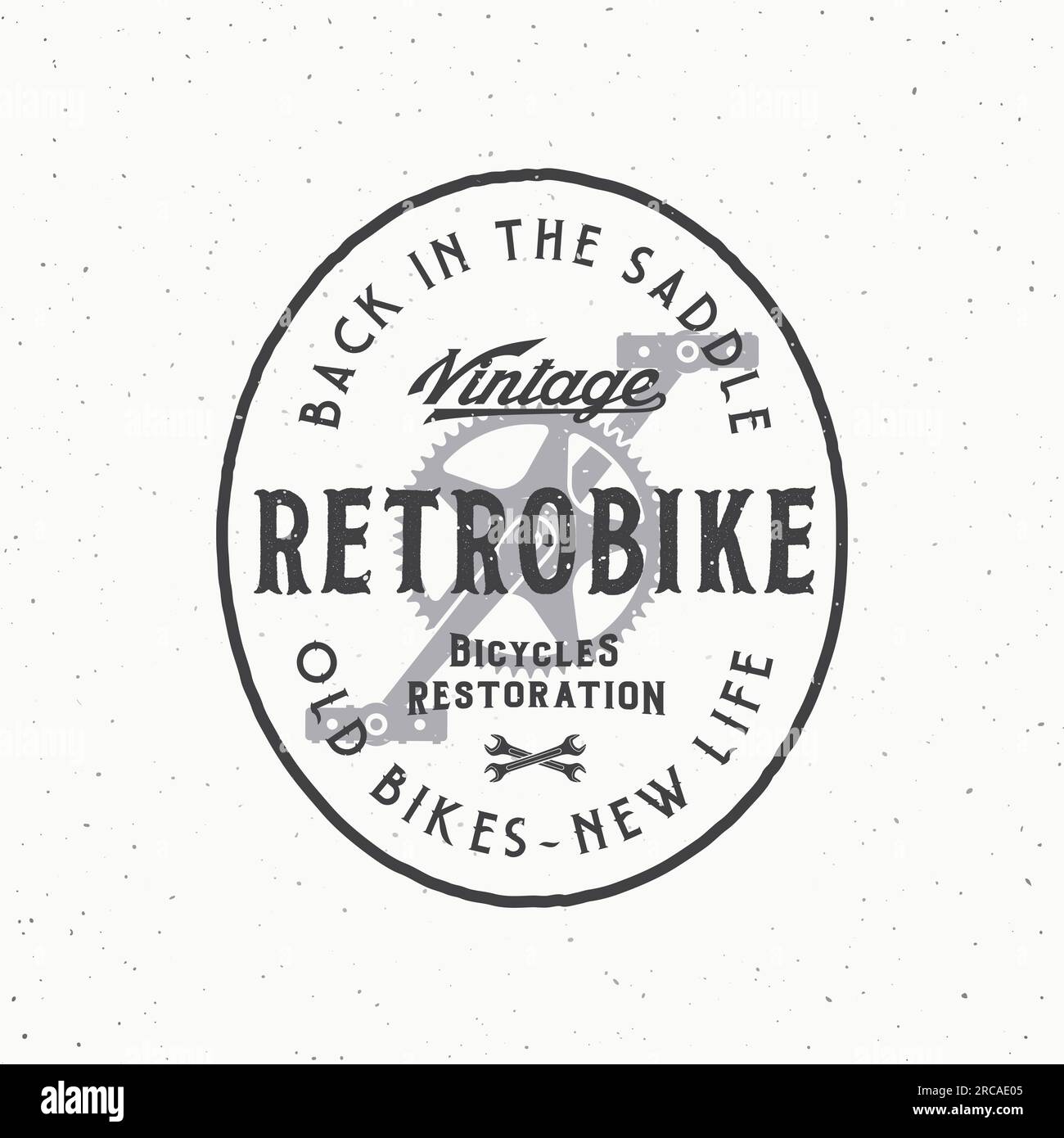 Retro Vector Bike Custom Restoration WorkShow Label Logo Template