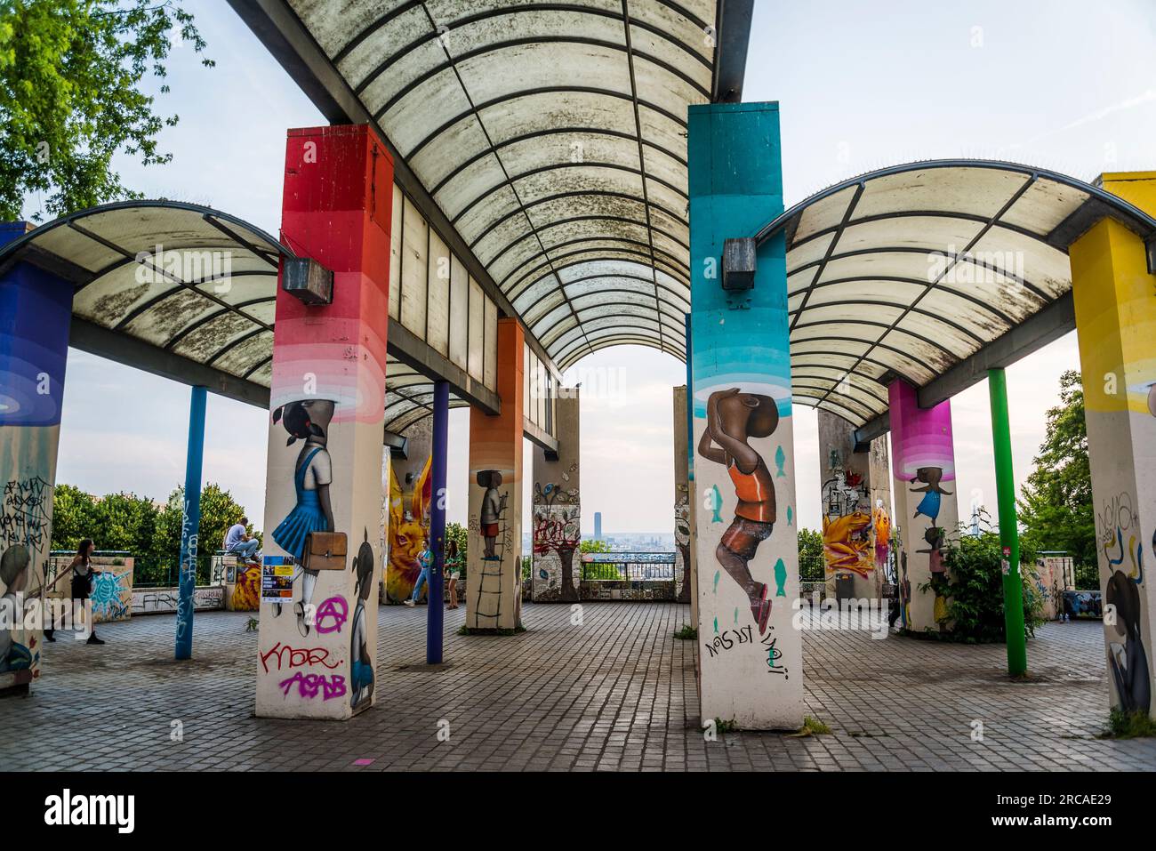 Street art at Belleville Park, Parc de Belleville, 20th arrondissement