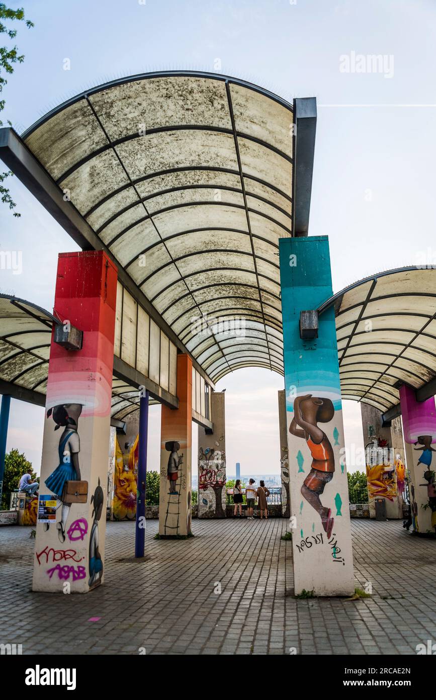 Street art at Belleville Park, Parc de Belleville, 20th arrondissement