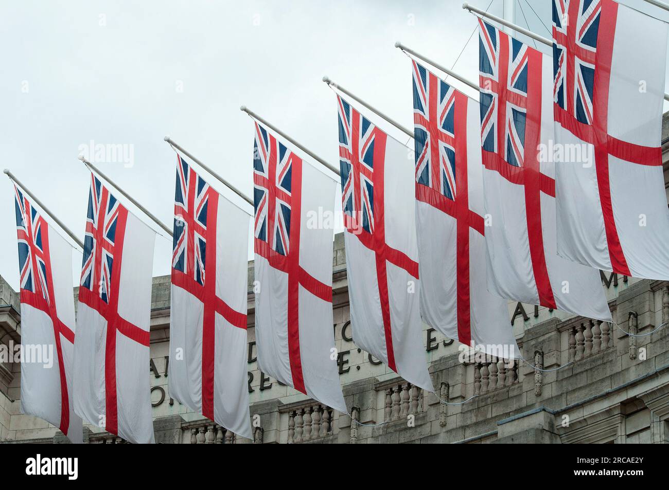 British Ensign flags flying over Admiralty Arch Stock Photo - Alamy