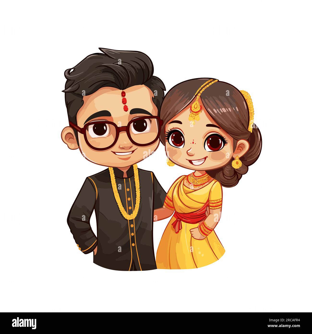 Indian couple. Indian couple hand-drawn comic illustration. Vector doodle  style cartoon illustration Stock Vector Image & Art - Alamy