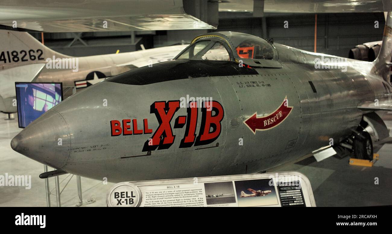 Bell X-1B seen at the National Museum of the U.S. Air Force at Wright-Patterson Air Force Base near Dayton Ohio. Stock Photo
