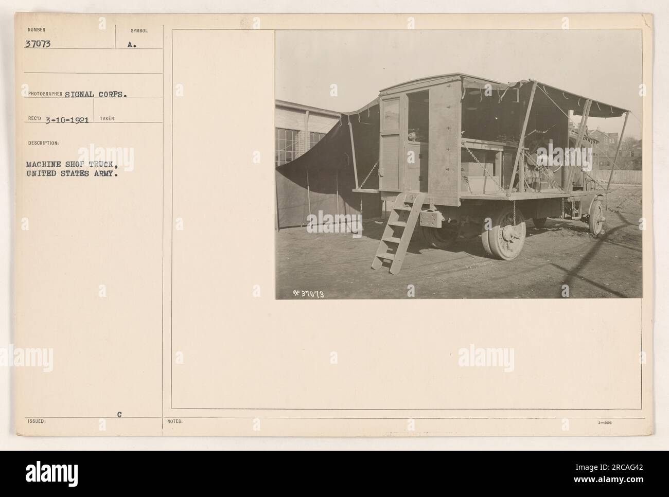 A United States Army machine shop truck seen in this photograph. The