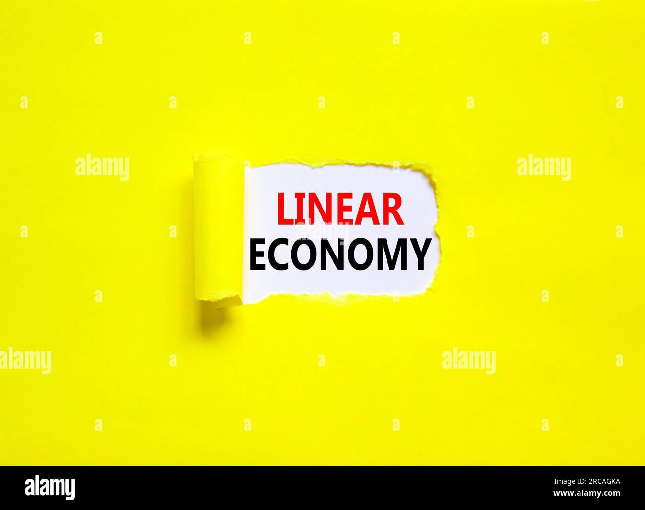 Linear economy symbol. Concept words Linear economy on beautiful white