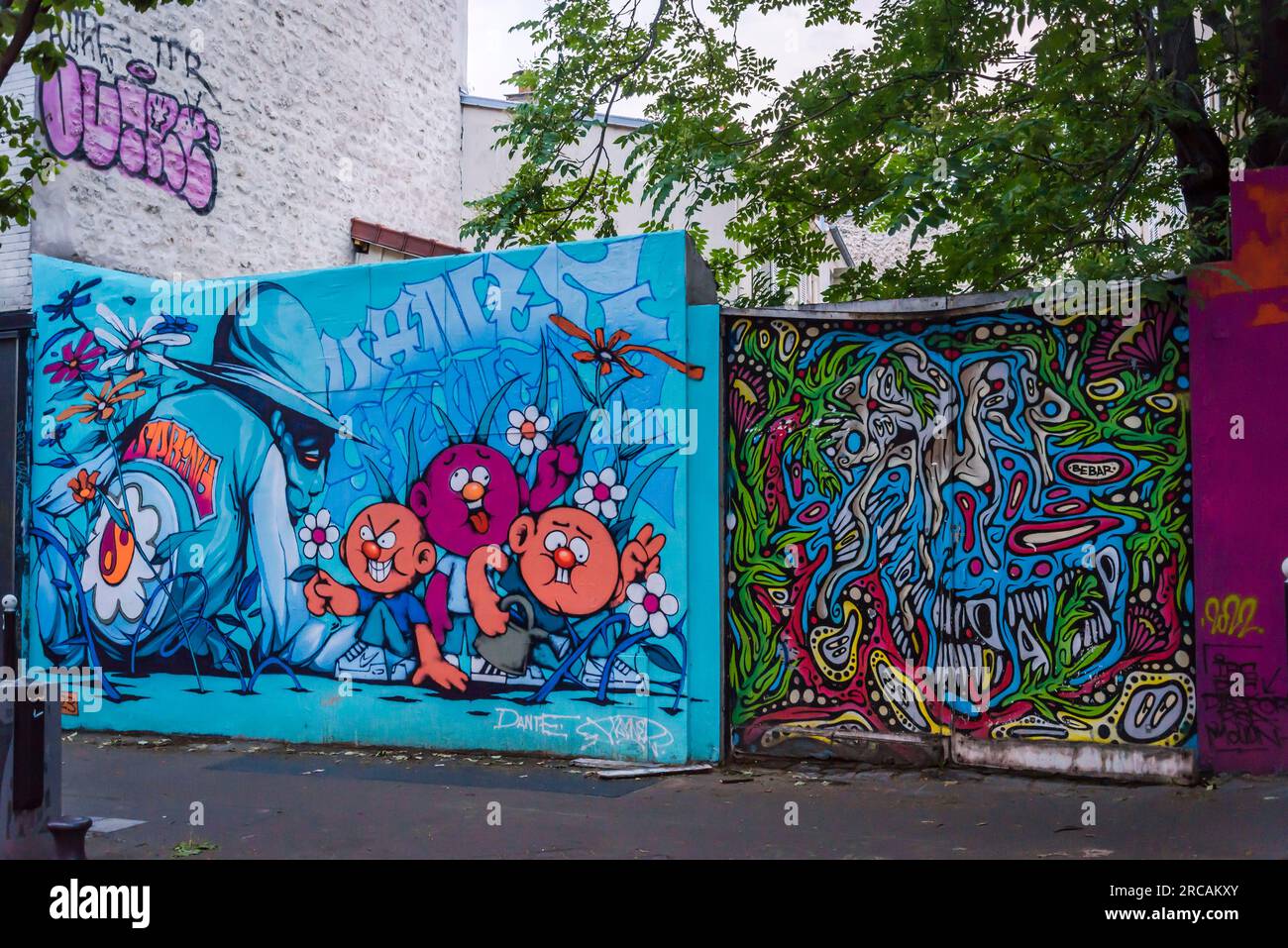 Street art in the popular 13th arrondissement, Paris, France Stock Photo