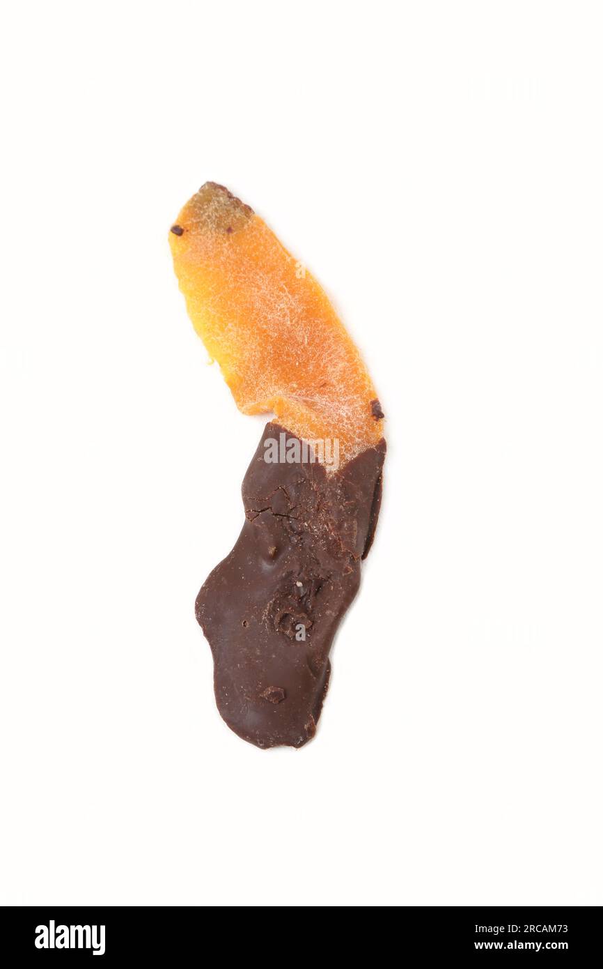 Dried Mango Dipped in Chocolate Stock Photo