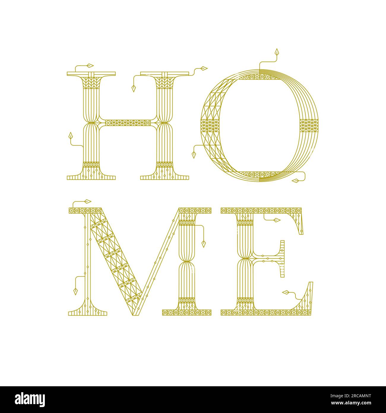 Gold Home Artdeco Stock Vector