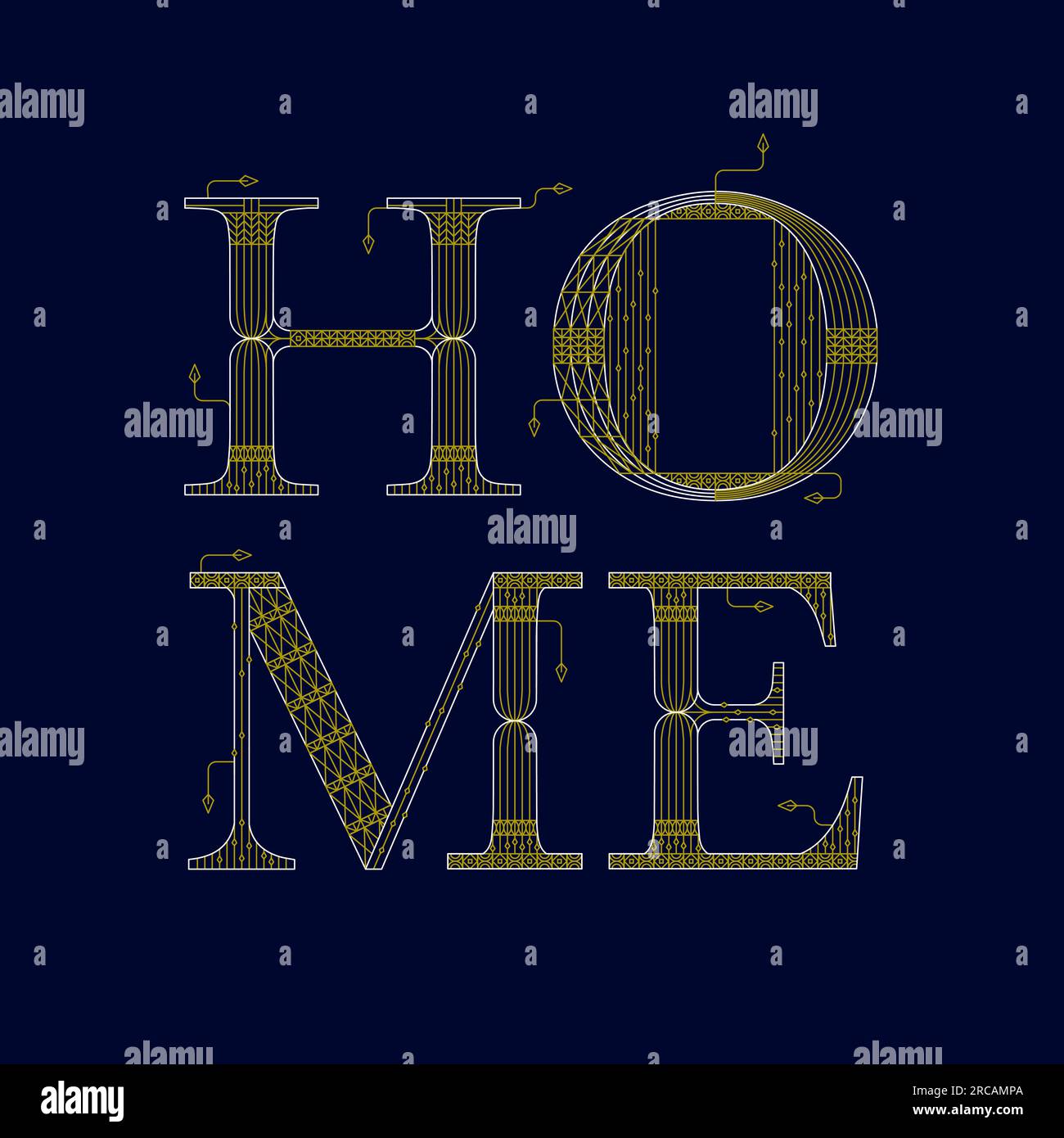 Blue Home Artdeco Stock Vector