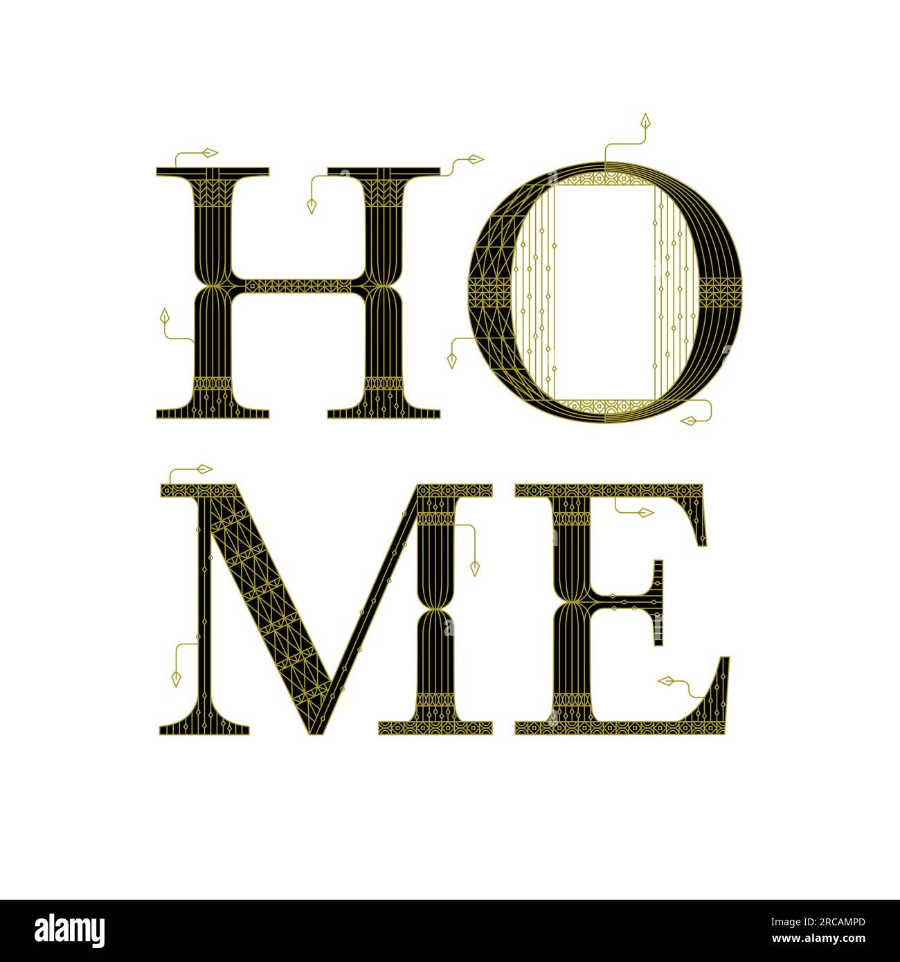 Home Isolated Artdeco Stock Vector