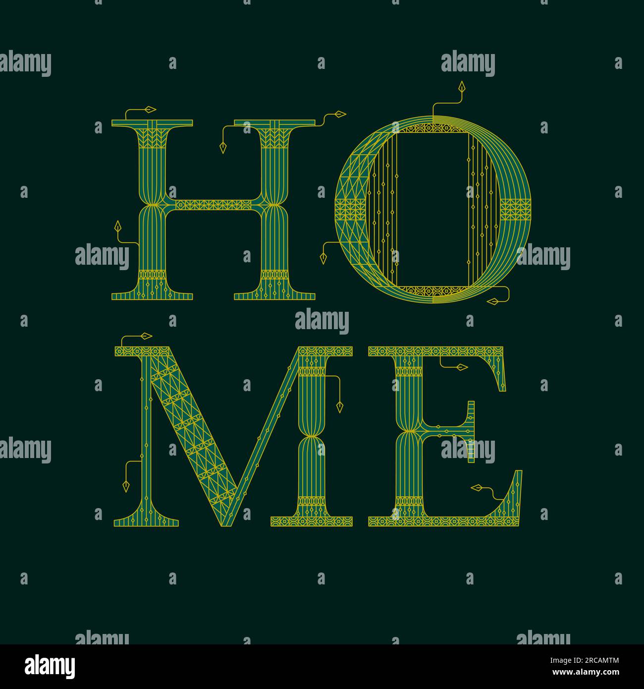 Green Home Artdeco Stock Vector