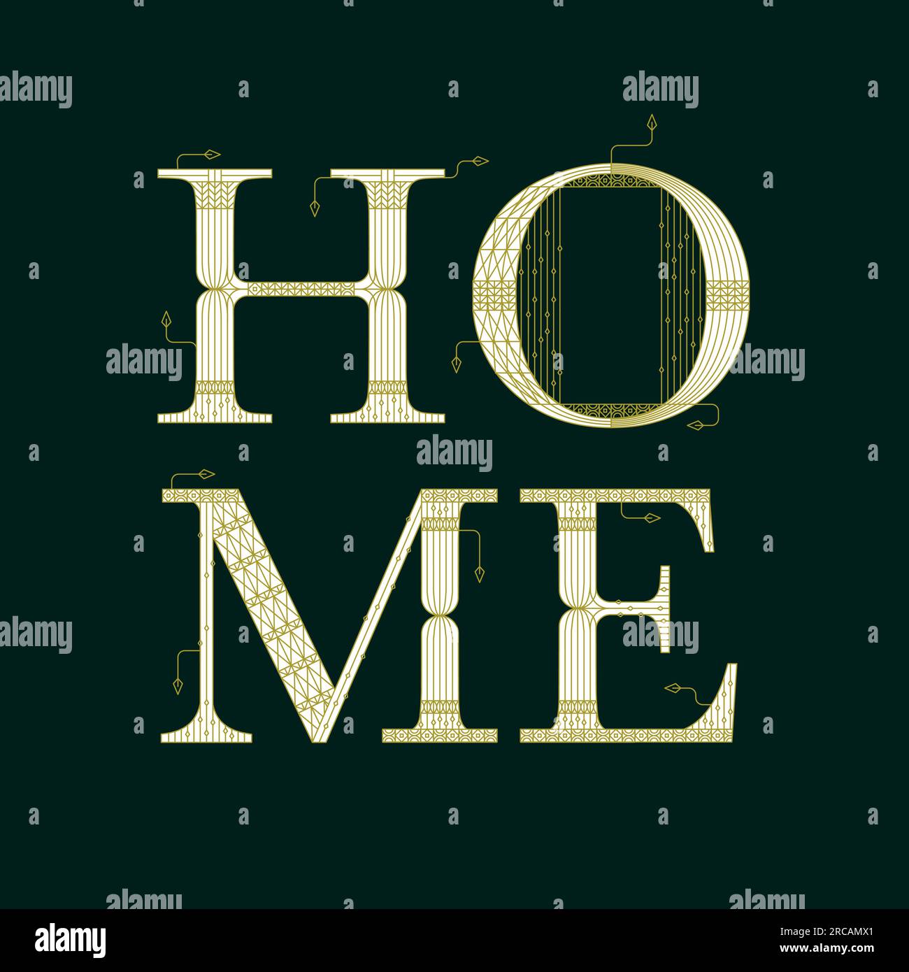 White Home Artdeco Stock Vector