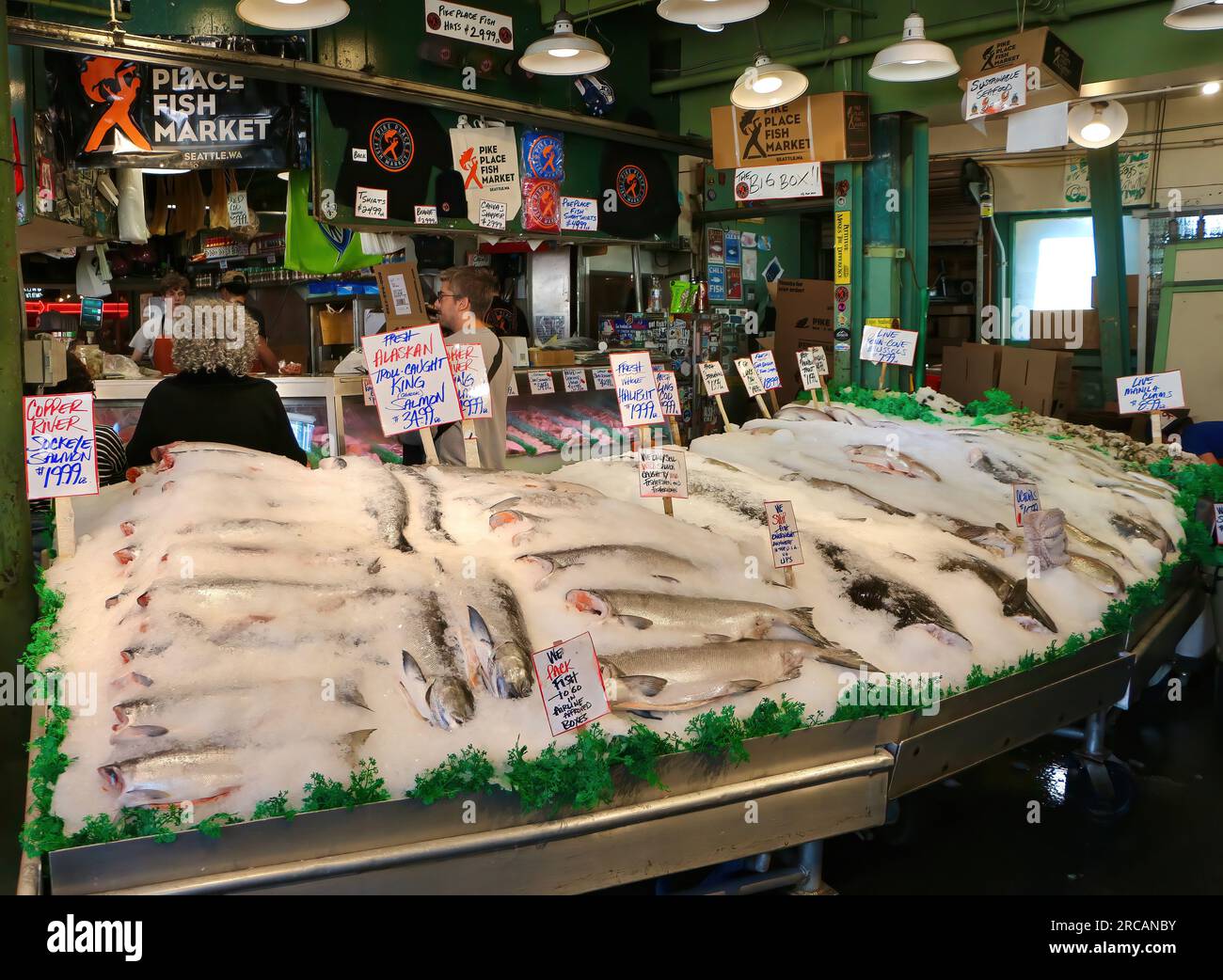 Famous for fish throwing the purchases of customers before wrapping Pike Place Fish Market