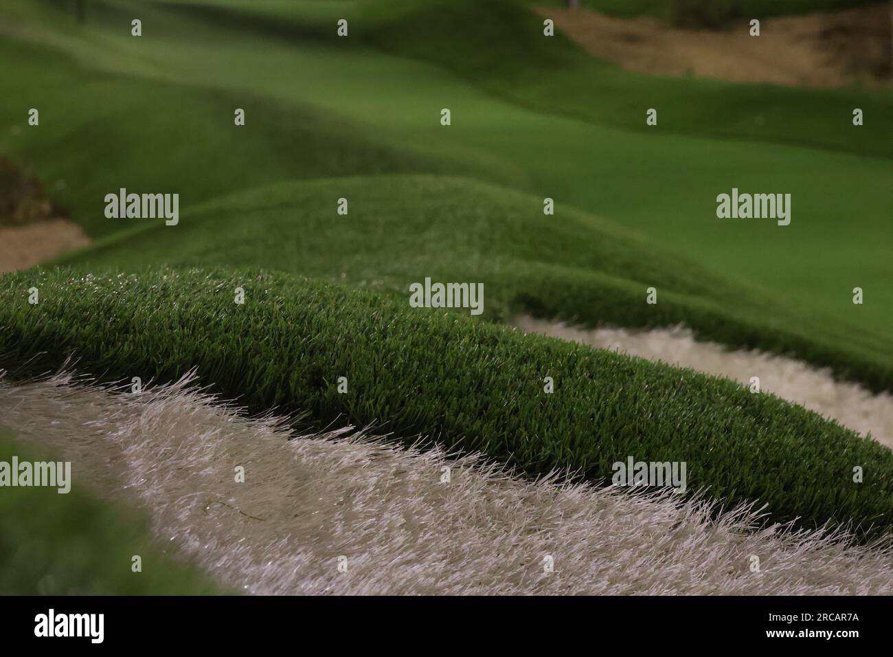 Putting green from artificial grass Stock Photo