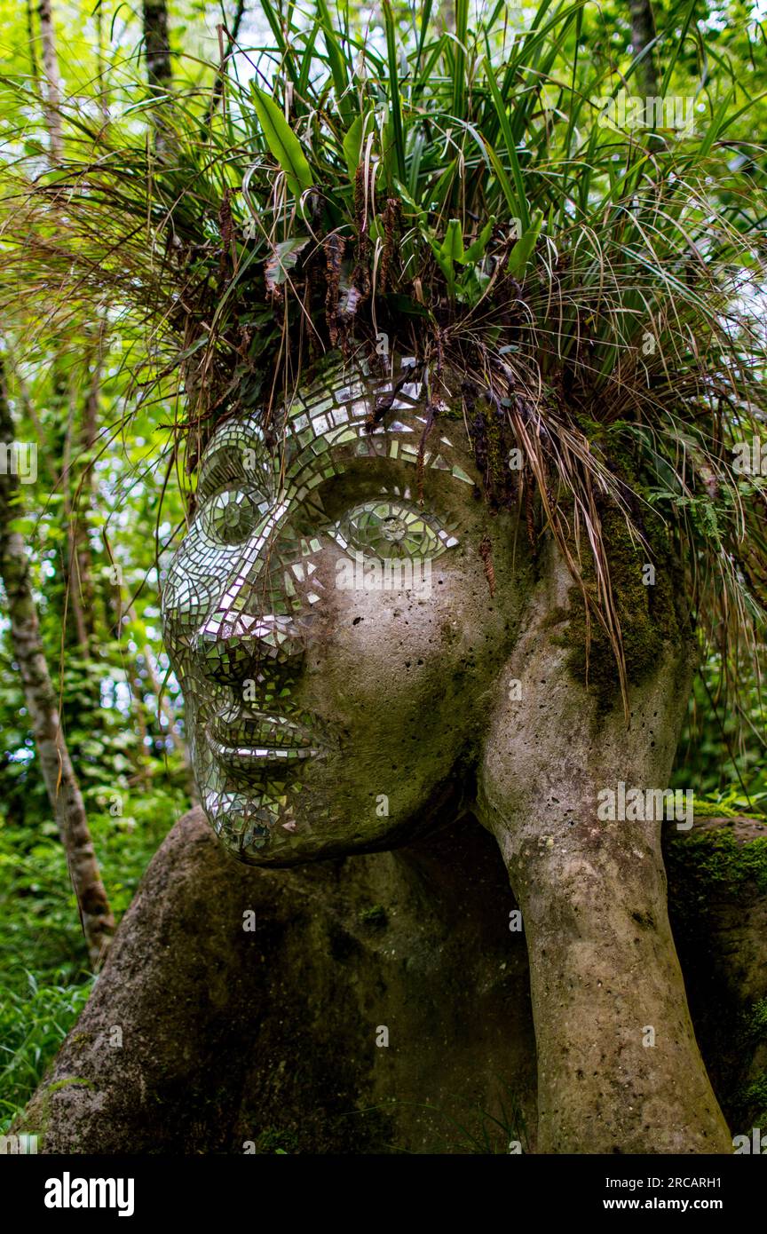 Side Profile of the Eve Sculpture, The Eden Project, Cornwall, England, UK Stock Photo