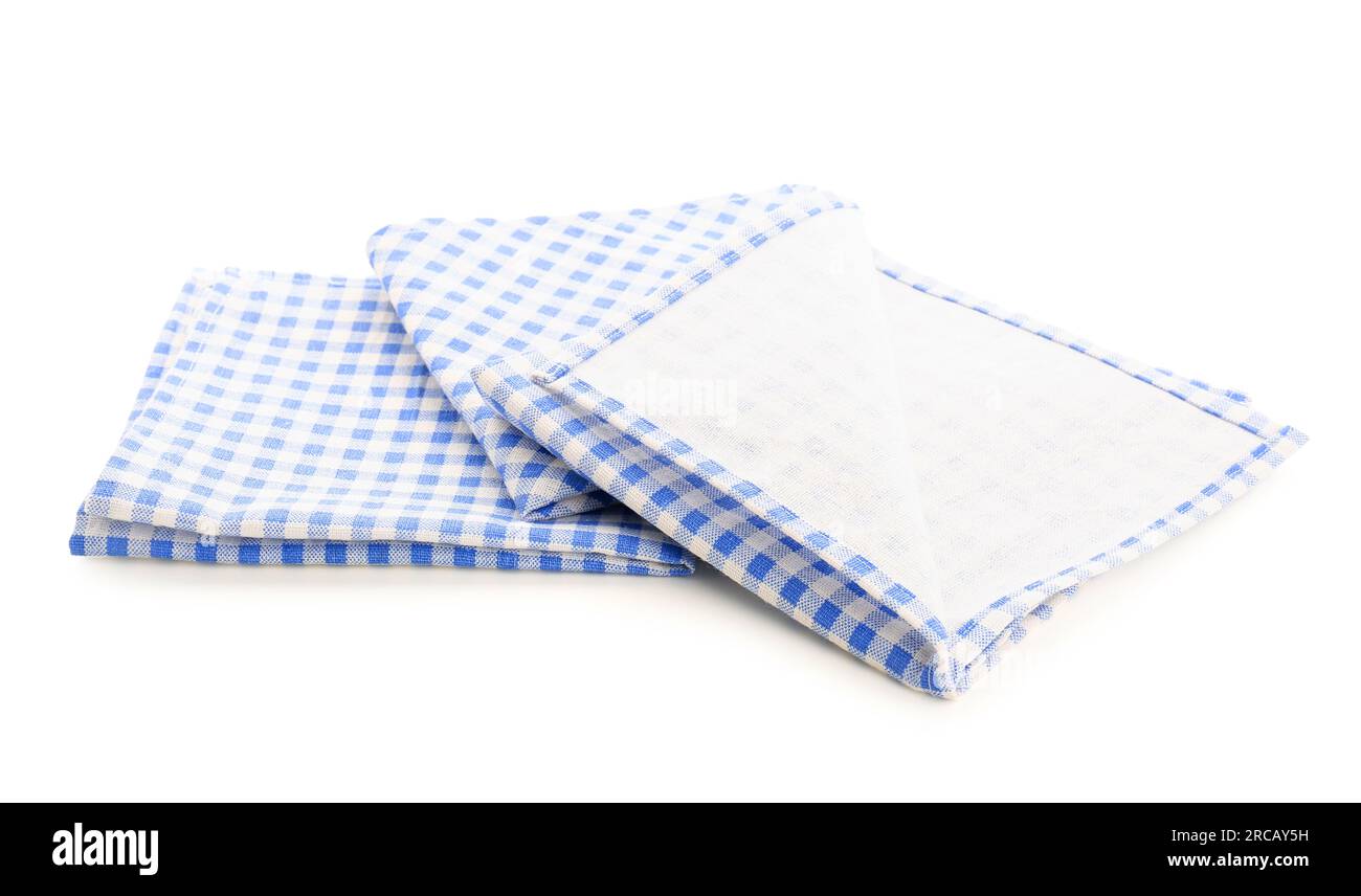 Set of clean napkins isolated on white background Stock Photo Alamy