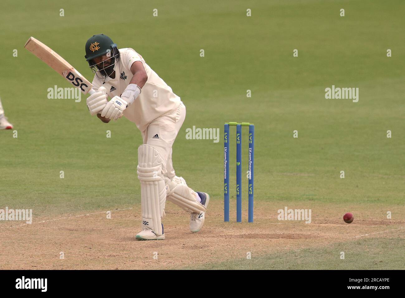 London, UK. 13th July, 2023. Nottinghamshire's Haseeb Hameed batting as Surrey take on Nottinghamshire in the County Championship at the Kia Oval, day four. Credit: David Rowe/Alamy Live News Stock Photo