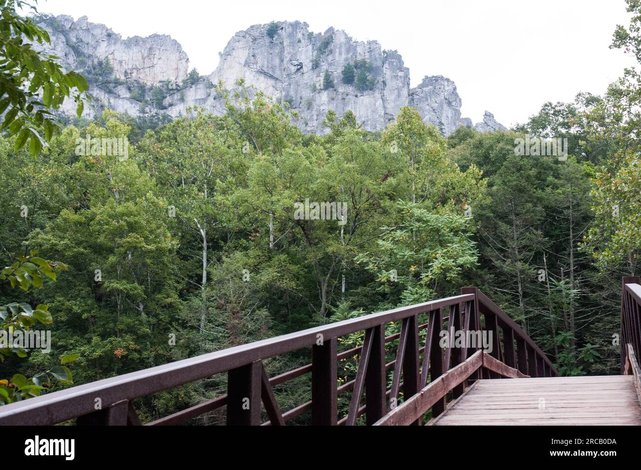 Bridge over Seneca Creek with the Tuscarora quartzite cliffs of the