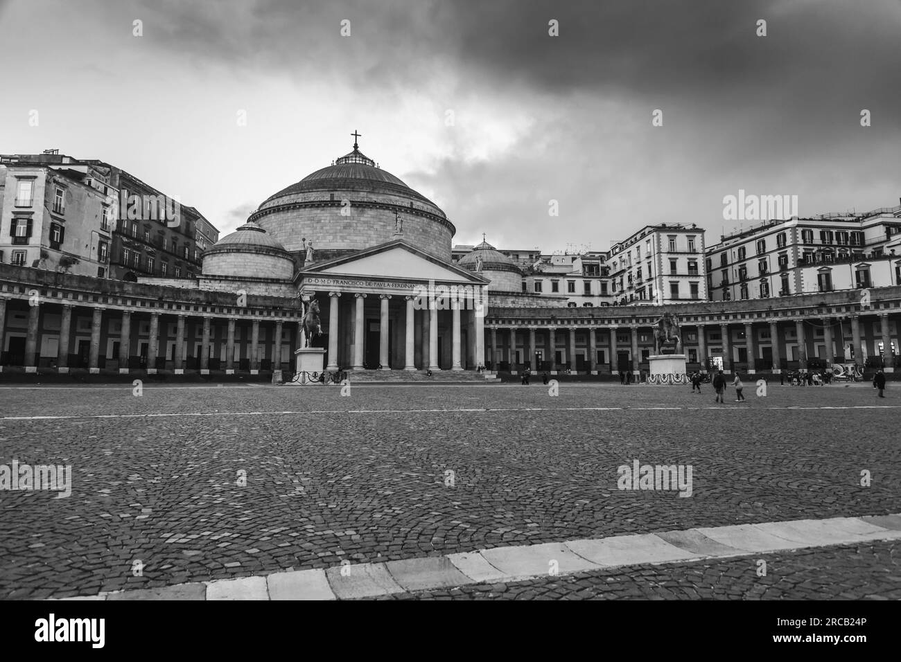 Piazza del Plabiscito, named after the plebiscite taken on October 21, 1860, that brought Naples into the unified Kingdom of Italy. Stock Photo