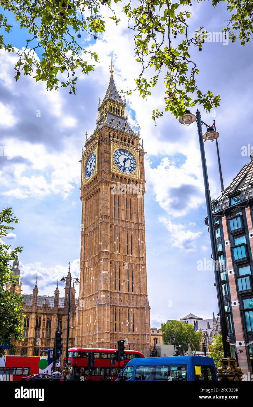 Palace of Westminster and Big Ben view, capital of UK famous landmark Stock Photo