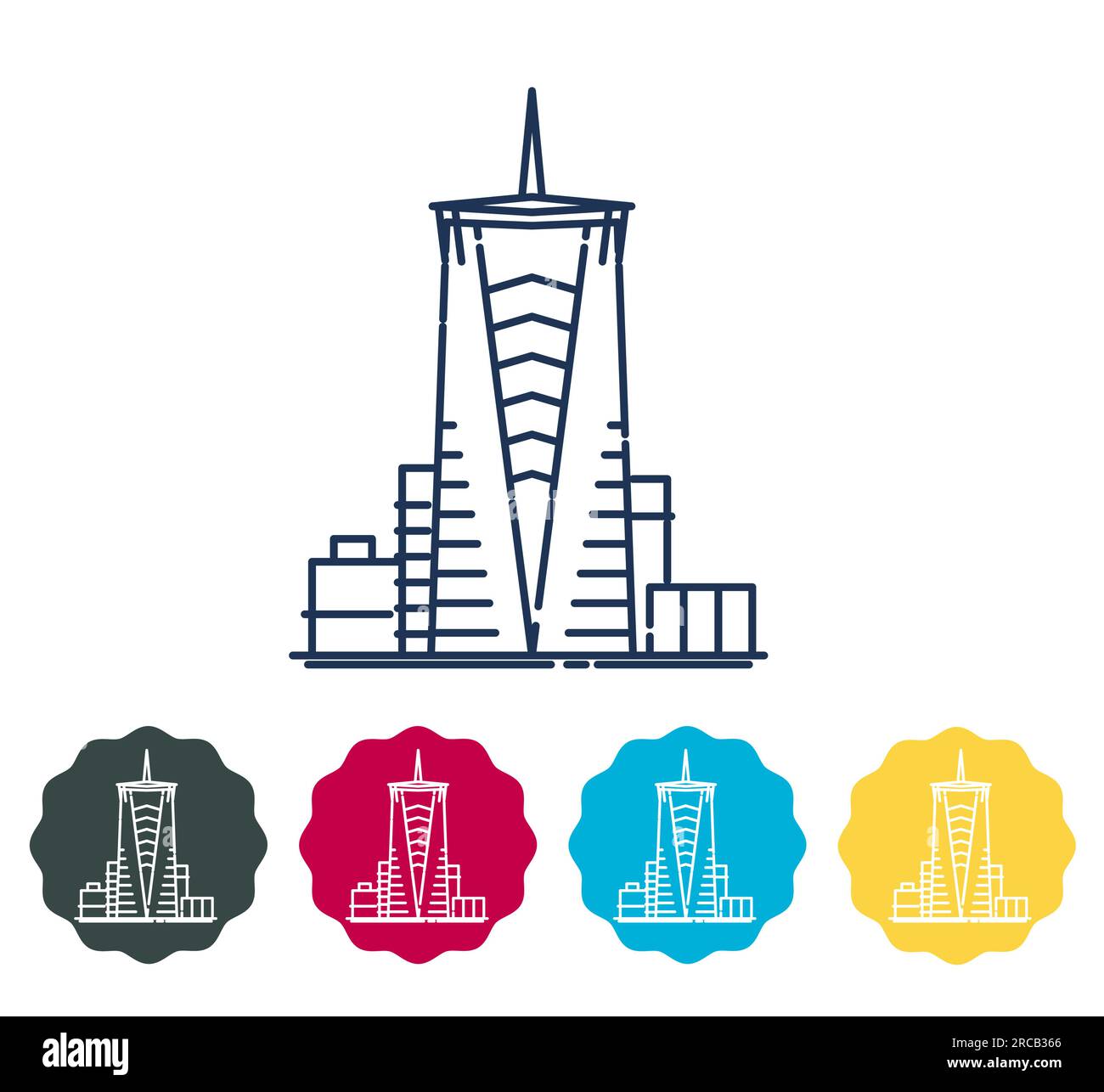 Gurgaon City Icon - Modern Building- Icon Illustration as EPS 10 File Stock Vector