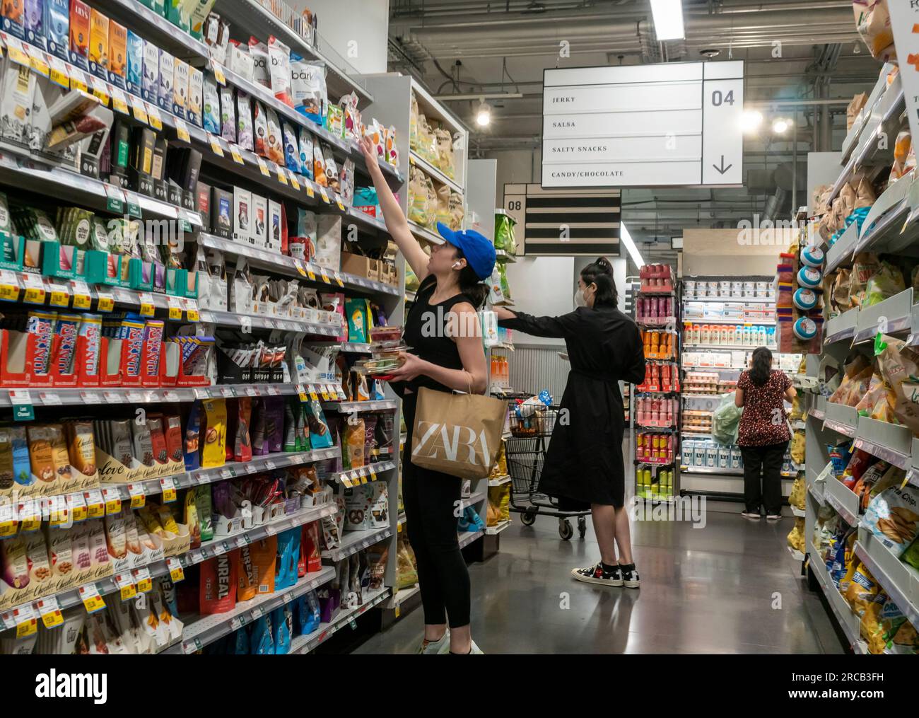 Shopping in a Whole Foods Market supermarket in New York on Monday