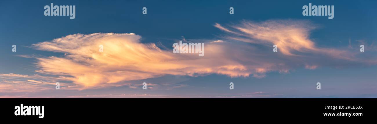 Clouds in the evening light, panorama, wallpaper, sky replacement Stock Photo