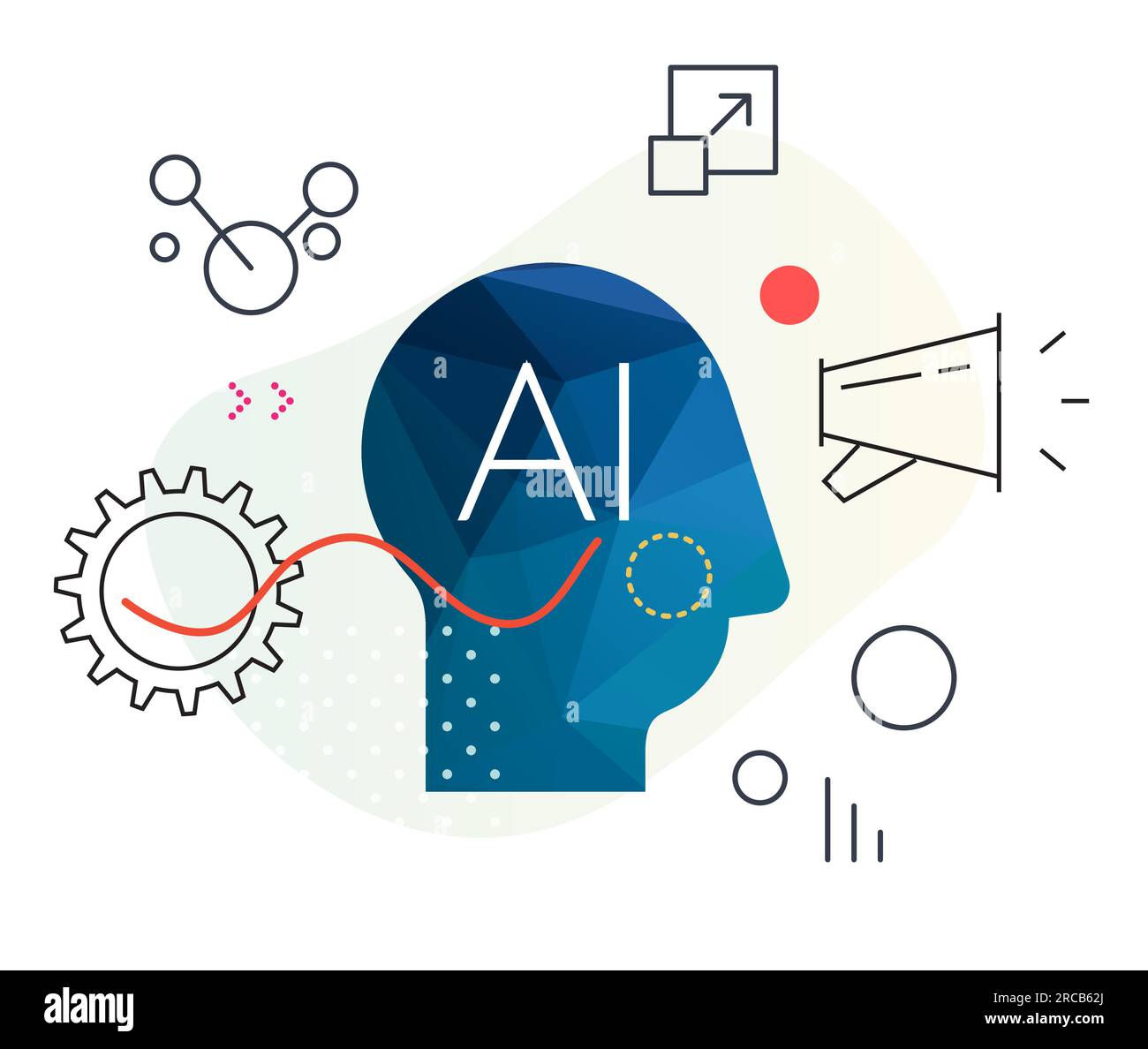 Artificial intelligence application impact icon as eps 10 file stock
