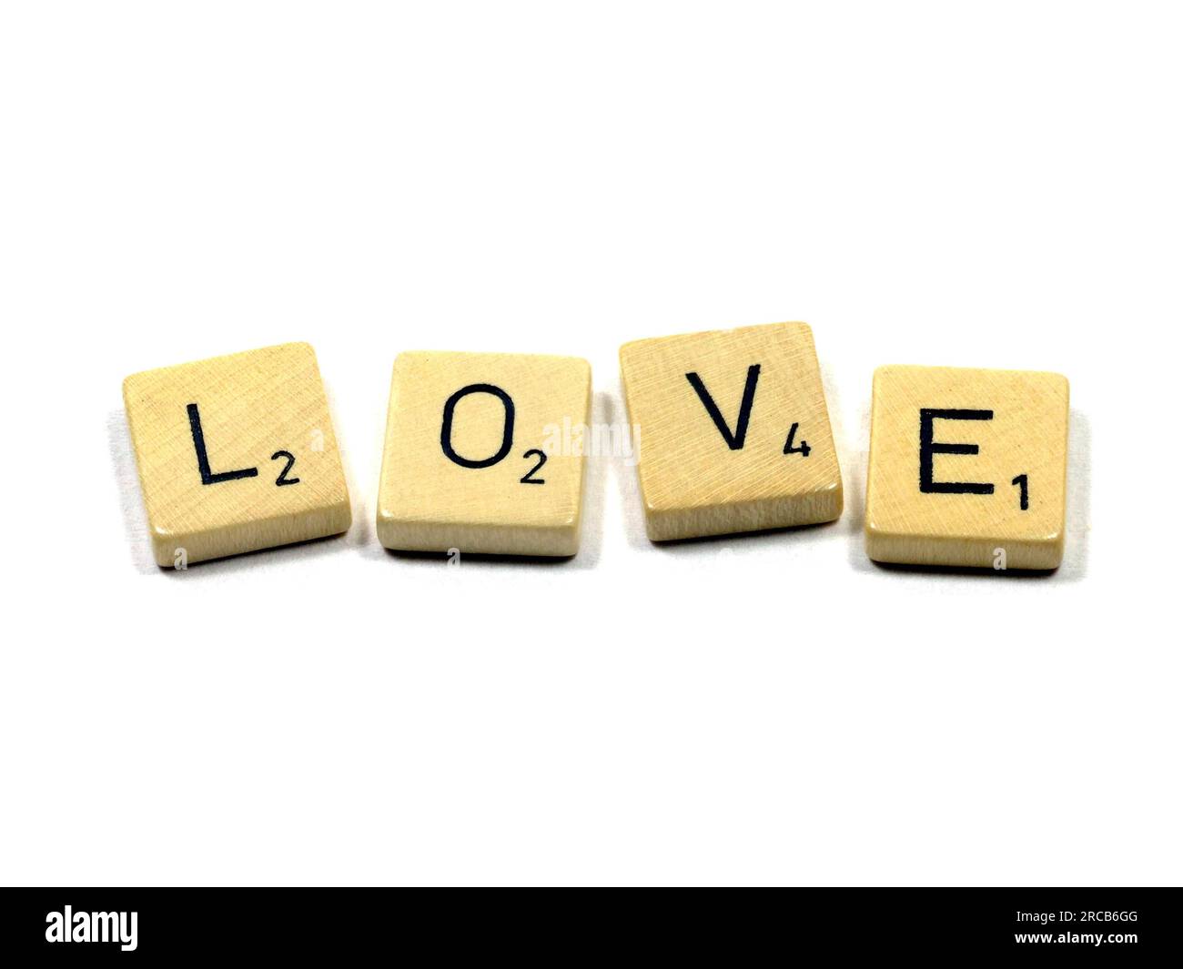 Love written with Scrabble stones Stock Photo