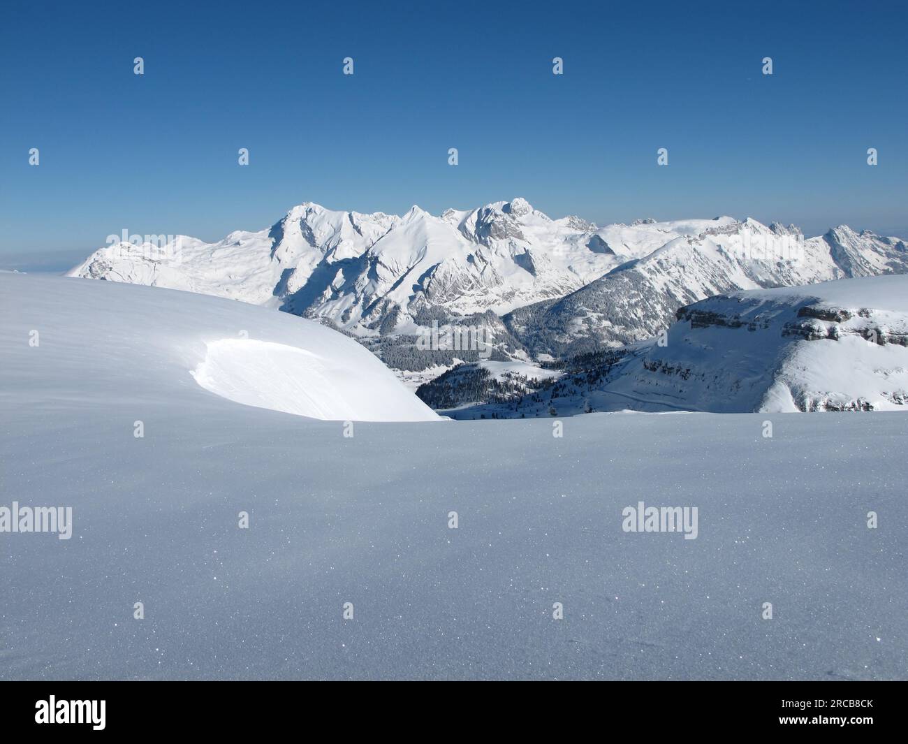 Snow covered mountains, Mt Saentis Stock Photo - Alamy