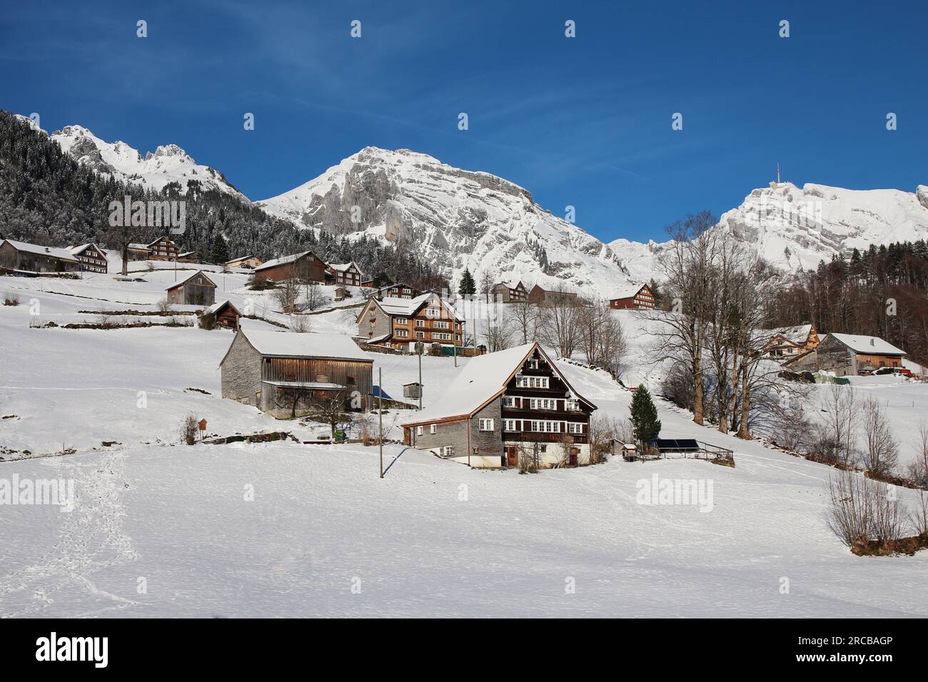 Winter in the Swiss Alps Stock Photo - Alamy