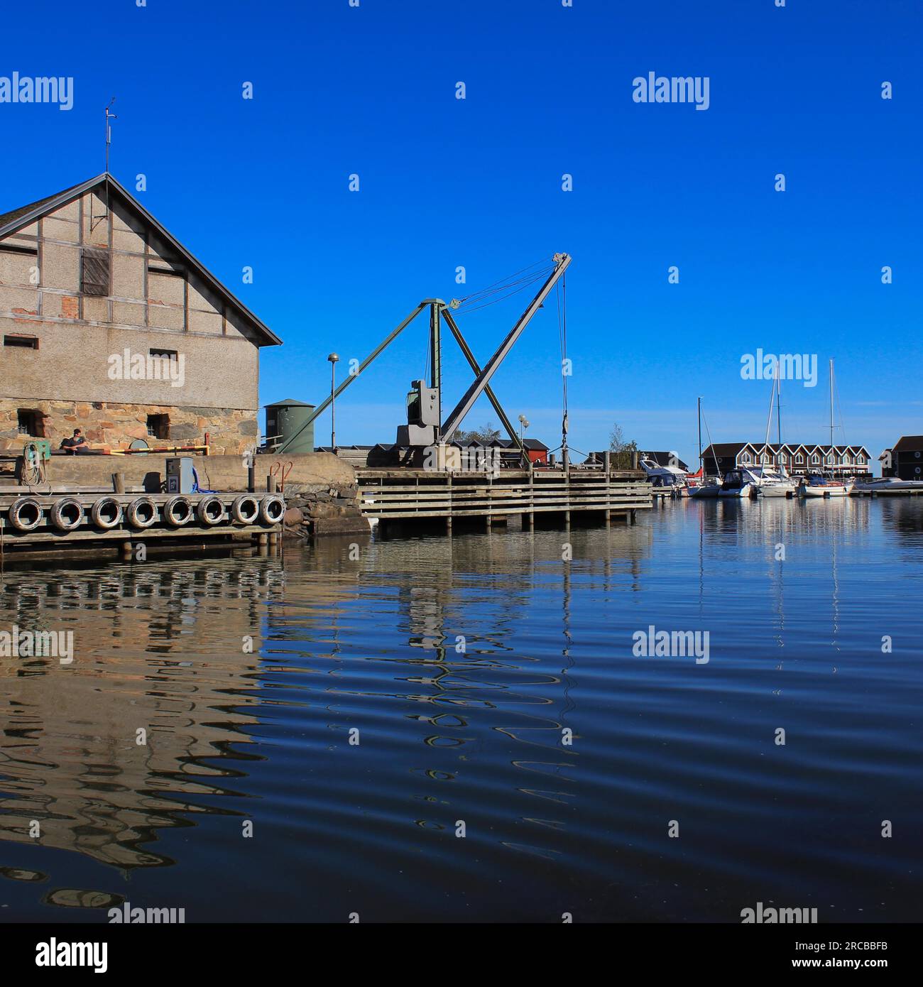 Sunnana Hamn, small harbour in Mellerud, Sweden Stock Photo