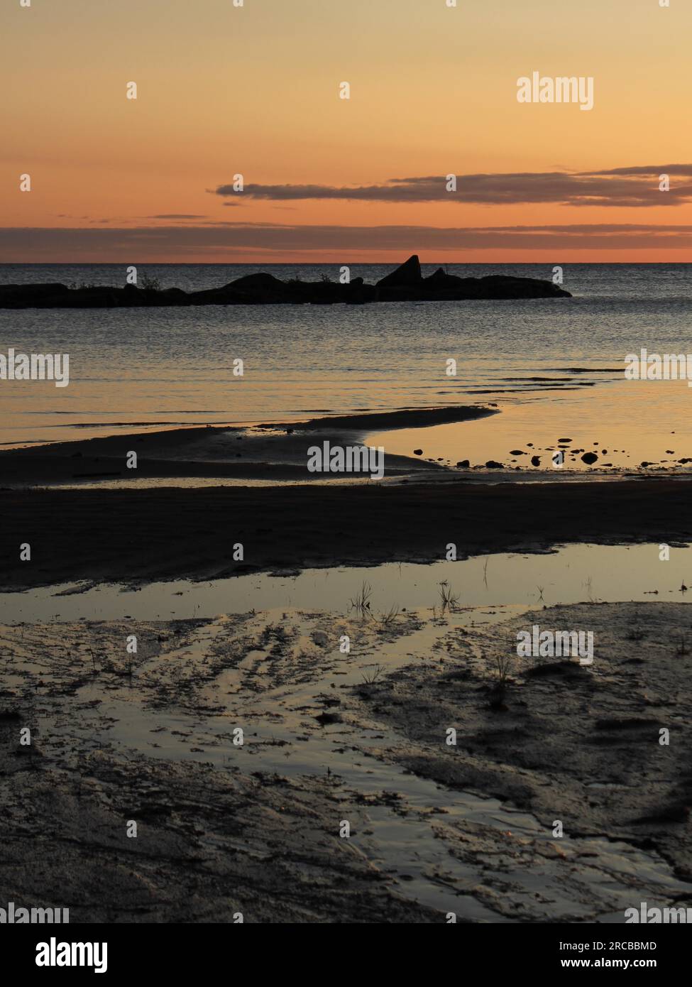 Bright orange morning sky over Lake Vanern, Sweden Stock Photo - Alamy